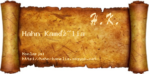 Hahn Kamélia névjegykártya